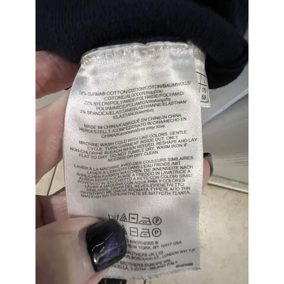 Brooks Brothers Navy Blue Tank Midi Sweater Dress Sz L Supima Cotton Blend - Picture 3 of 5